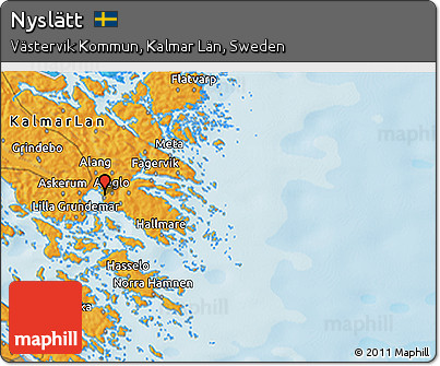 Political 3D Map of Nyslätt