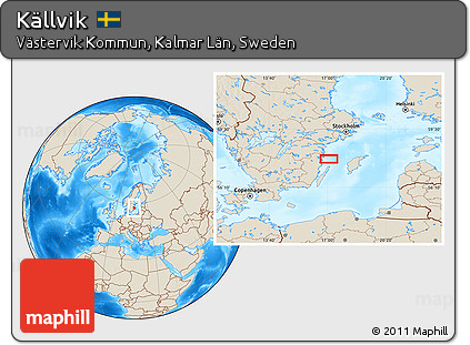 Shaded Relief Location Map of Källvik