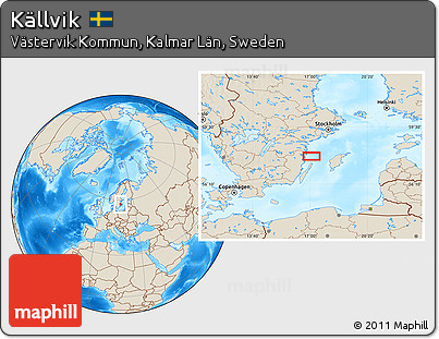 Shaded Relief Location Map of Källvik