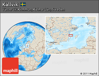 Shaded Relief Location Map of Källvik