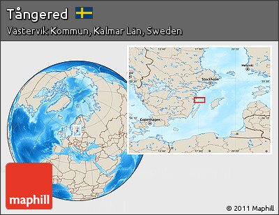 Shaded Relief Location Map of Tångered