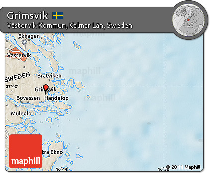 Shaded Relief Map of Grimsvik