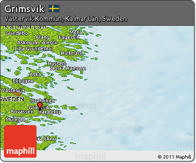 Physical Panoramic Map of Grimsvik