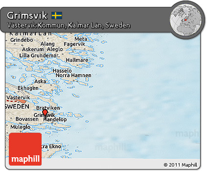 Shaded Relief Panoramic Map of Grimsvik