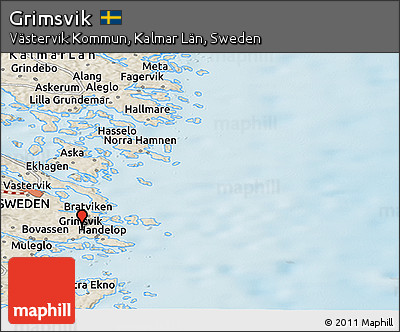 Shaded Relief Panoramic Map of Grimsvik