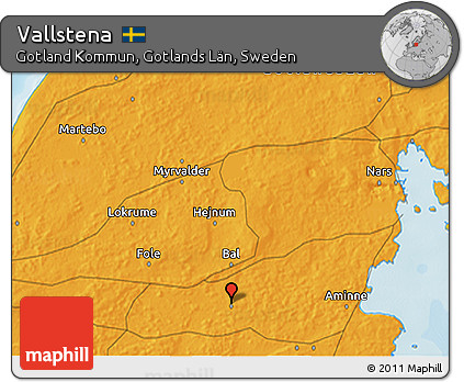 Political 3D Map of Vallstena