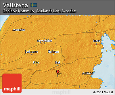 Political 3D Map of Vallstena