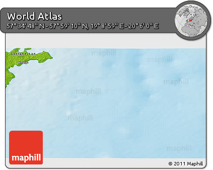 Physical 3D Map of the Area around 57° 46' 59" N, 19° 37' 30" E