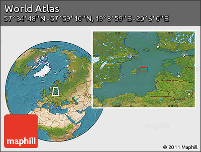 Satellite Location Map of the Area around 57° 46' 59" N, 19° 37' 30" E