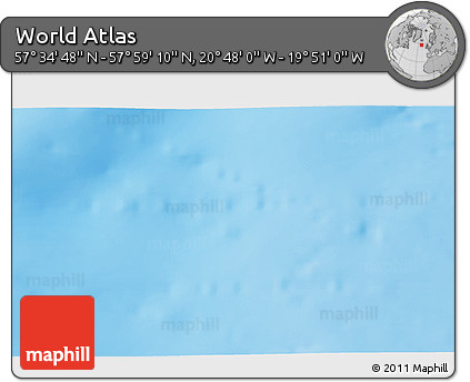 Physical 3D Map of the Area around 57° 46' 59" N, 20° 19' 30" W