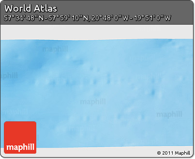 Physical 3D Map of the Area around 57° 46' 59" N, 20° 19' 30" W