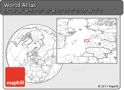 Blank Location Map of the Area around 57° 46' 59" N, 21° 19' 30" E
