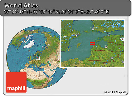 Satellite Location Map of the Area around 57° 46' 59" N, 21° 19' 30" E