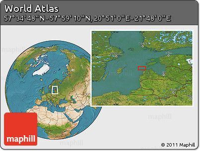 Satellite Location Map of the Area around 57° 46' 59" N, 21° 19' 30" E