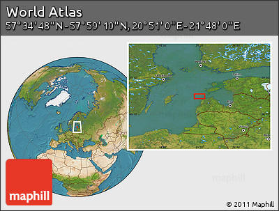 Satellite Location Map of the Area around 57° 46' 59" N, 21° 19' 30" E