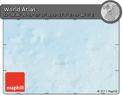 Shaded Relief Map of the Area around 57° 46' 59" N, 21° 19' 30" E