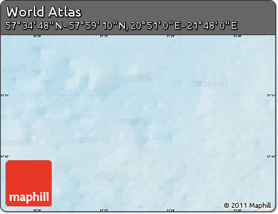 Shaded Relief Map of the Area around 57° 46' 59" N, 21° 19' 30" E