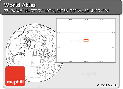 Blank Location Map of the Area around 57° 46' 59" N, 21° 10' 29" W