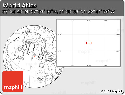 Blank Location Map of the Area around 57° 46' 59" N, 21° 10' 29" W