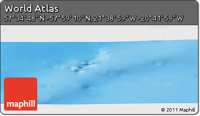 Shaded Relief Panoramic Map of the Area around 57° 46' 59" N, 21° 10' 29" W