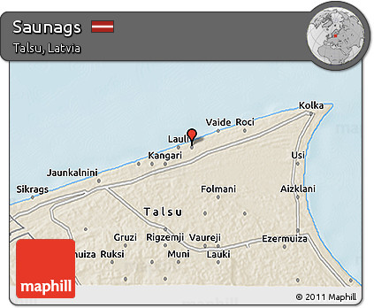 Shaded Relief 3D Map of Saunags
