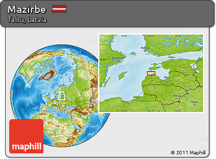 Physical Location Map of Mazirbe