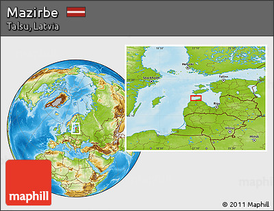 Physical Location Map of Mazirbe