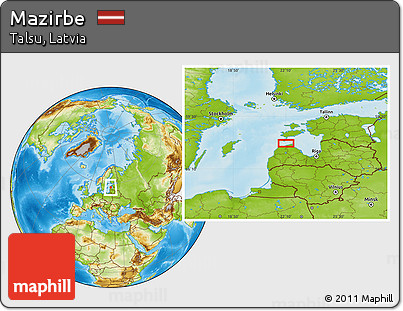 Physical Location Map of Mazirbe