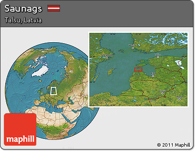 Satellite Location Map of Saunags