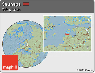 Savanna Style Location Map of Saunags, hill shading
