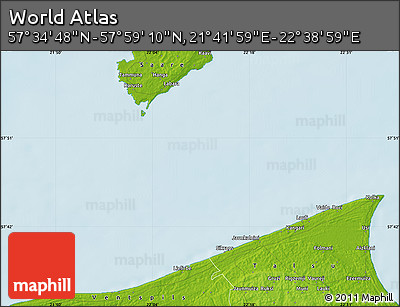Physical Map of the Area around 57° 46' 59" N, 22° 10' 29" E