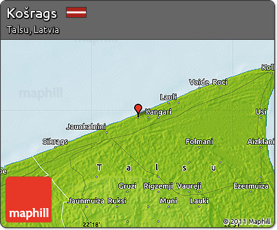 Physical Map of Košrags