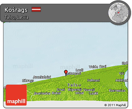 Physical Panoramic Map of Košrags