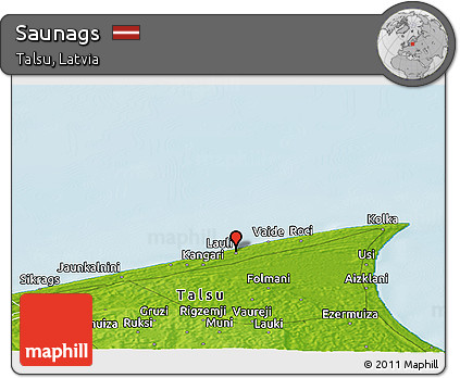 Physical Panoramic Map of Saunags