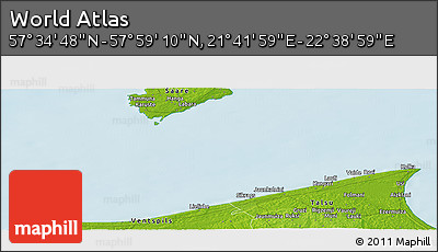 Physical Panoramic Map of the Area around 57° 46' 59" N, 22° 10' 29" E