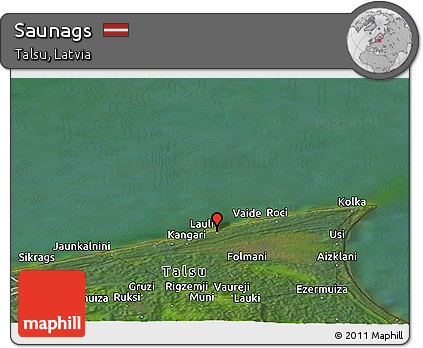 Satellite Panoramic Map of Saunags