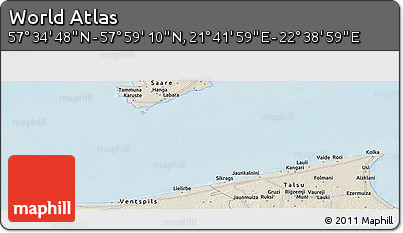 Shaded Relief Panoramic Map of the Area around 57° 46' 59" N, 22° 10' 29" E