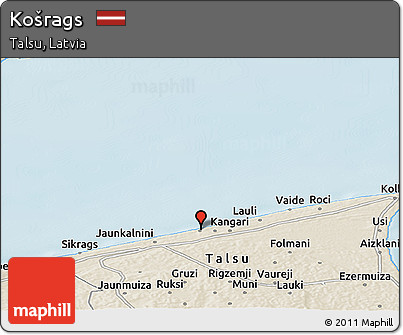 Shaded Relief Panoramic Map of Košrags