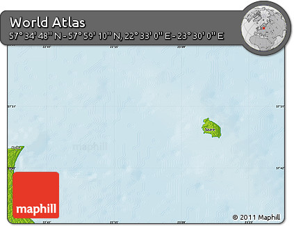 Physical Map of the Area around 57° 46' 59" N, 23° 1' 29" E