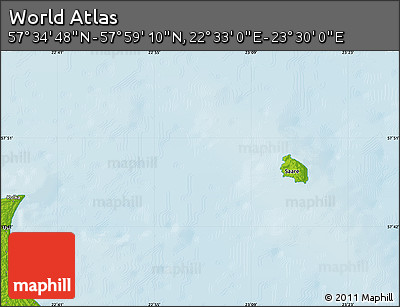 Physical Map of the Area around 57° 46' 59" N, 23° 1' 29" E