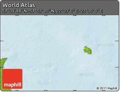 Physical Map of the Area around 57° 46' 59" N, 23° 1' 29" E