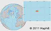 Gray Location Map of the area around 57° 46' 59" N, 23° 43' 30" W
