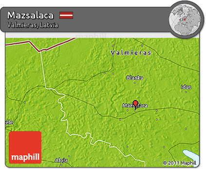 Physical 3D Map of Mazsalaca