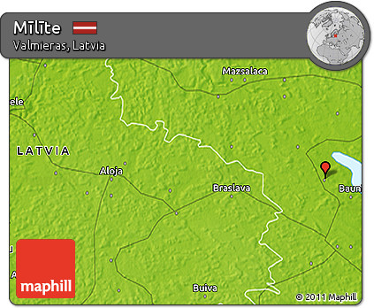 Physical 3D Map of Mīlīte