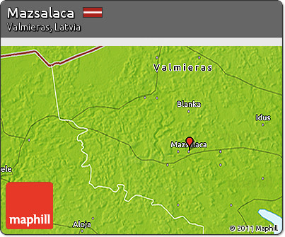 Physical 3D Map of Mazsalaca