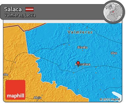 Political 3D Map of Salaca