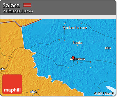 Political 3D Map of Salaca