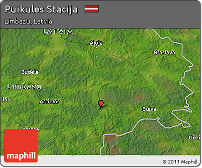 Satellite 3D Map of Puikules Stacija