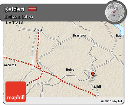 Shaded Relief 3D Map of Ķelderi