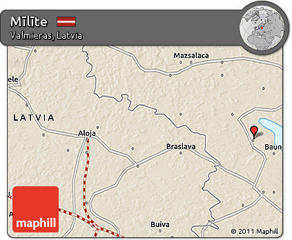 Shaded Relief 3D Map of Mīlīte